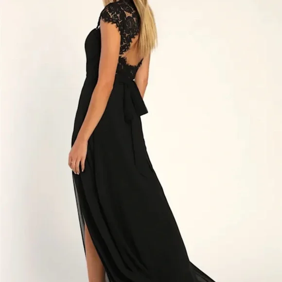 Lulus Momentous Moments Black Lace Backless Maxi Dress - Size XS - Picture 3 of 5